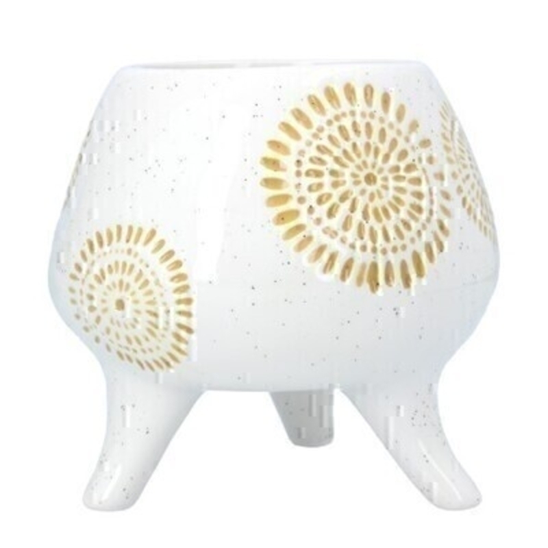 Mustard Sunburst Ceramic Footed Planter By Gisela Graham